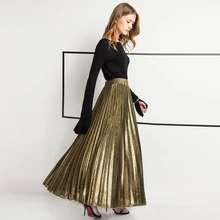 YJSFG дом осень женские модные юбки Повседневные Вечерние винтажные с высокой талией плиссированные длинные макси юбки пляжные повседневные муслиновые ампир юбки