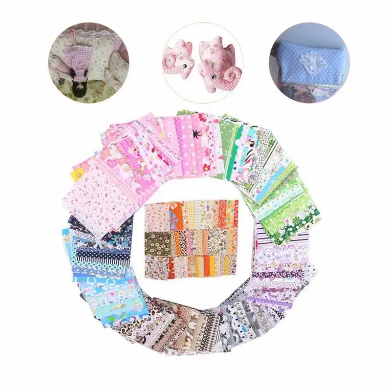

50PCS/Lot 10*10CM Mixed Printed Handmade DIY Cotton Fabric Sewing Patchwork Fabrics Craft Apparel Sewing Supplies