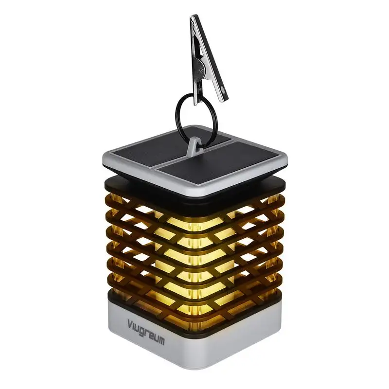 

Waterproof Outdoor Garden Solar Lamp LED Flame Effect Fire Flickering Landscape Decoration Lighting Clip Hanging Lantern
