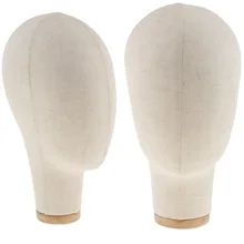 2 манекен Корк подушечка из ткани парики изготовление Дисплей Держатель 21 ''бежевый