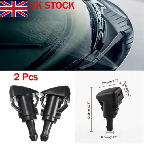 

2 x Universal Car Windscreen Washer Wiper Nozzle Spray Jet DIY Front Window Pair Auto Products Car Accessories