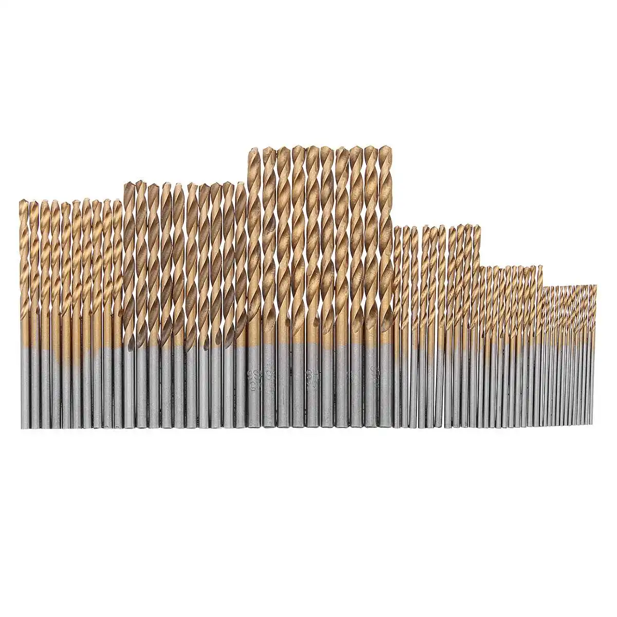 

60Pcs/set HSS Titanium Coated Twist Drill Bit Straight Shank Set Woodworking Wood Tool 1/1.5/2/2.5/3/3.5mm