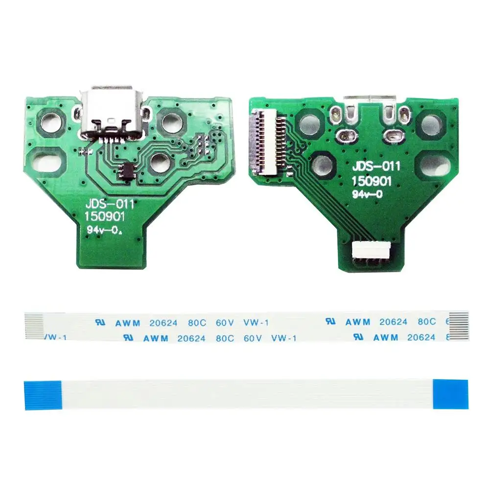 

New 2Pcs USB Charging Port Socket Board Replacement for JDS-011 Sony PS4 Controller