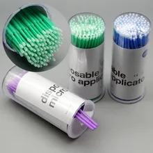 Kimcci 10*100 шт одноразовые кисти для макияжа ресниц, микро кисть для туши, ватные палочки для наращивания ресниц, индивидуальные инструменты для удаления ресниц