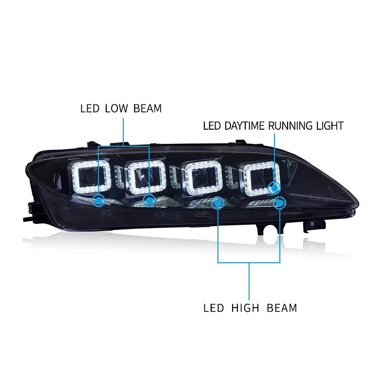 Головной светильник в сборе для Mazda 6 2003- модифицированный Bugatti полный светодиодный светильник светодиодный дневной ходовой светильник светодиодный указатель поворота