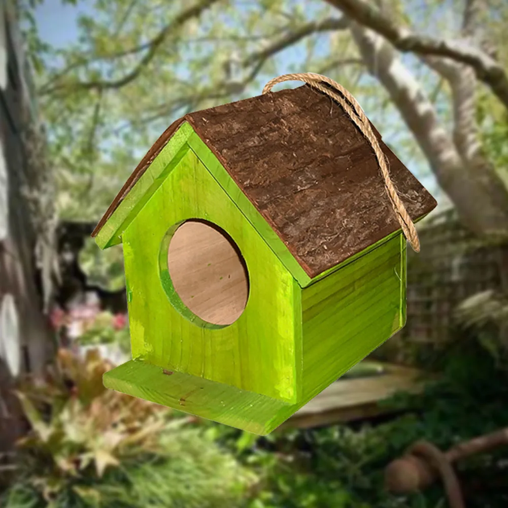 

Outdoor Wood Craft 3D Bird House Durable Decoration Parrot Hanging Nest DIY Box Swallows Breeding Garden