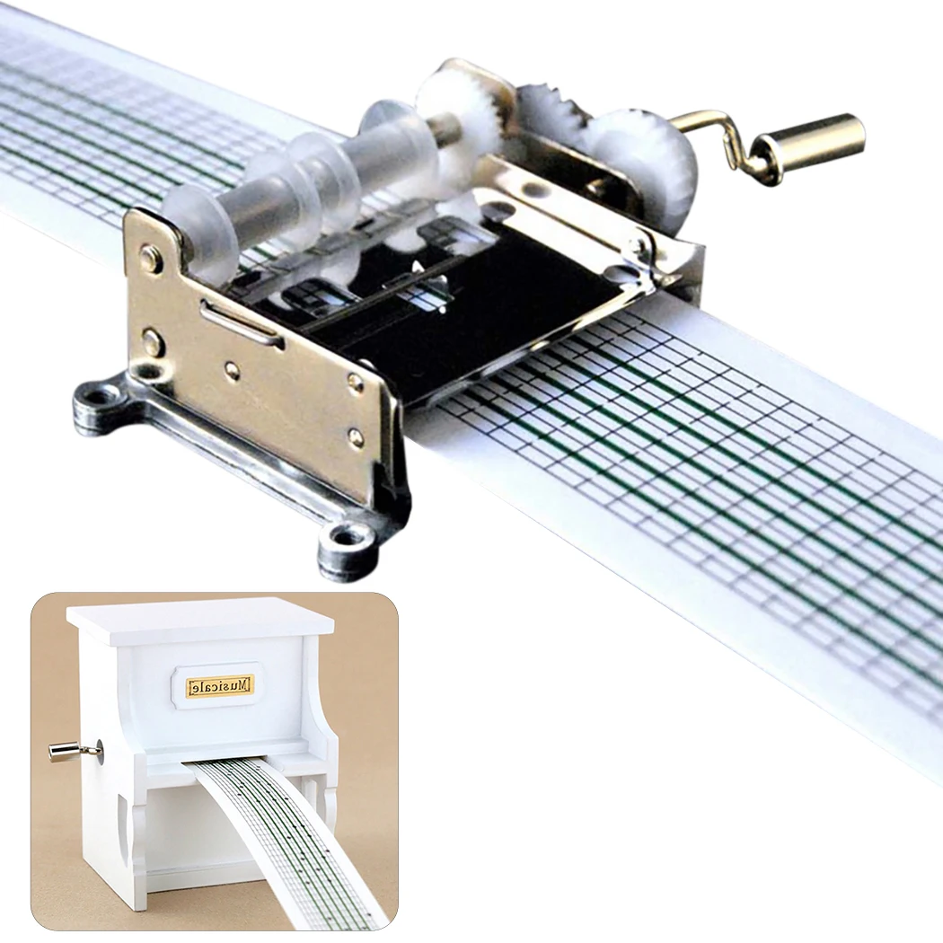 

Modern Simplicity Musical Mechanism 15 Note Hand Crank DIY Music Box Movement With Paper & Puncher Family Crafts