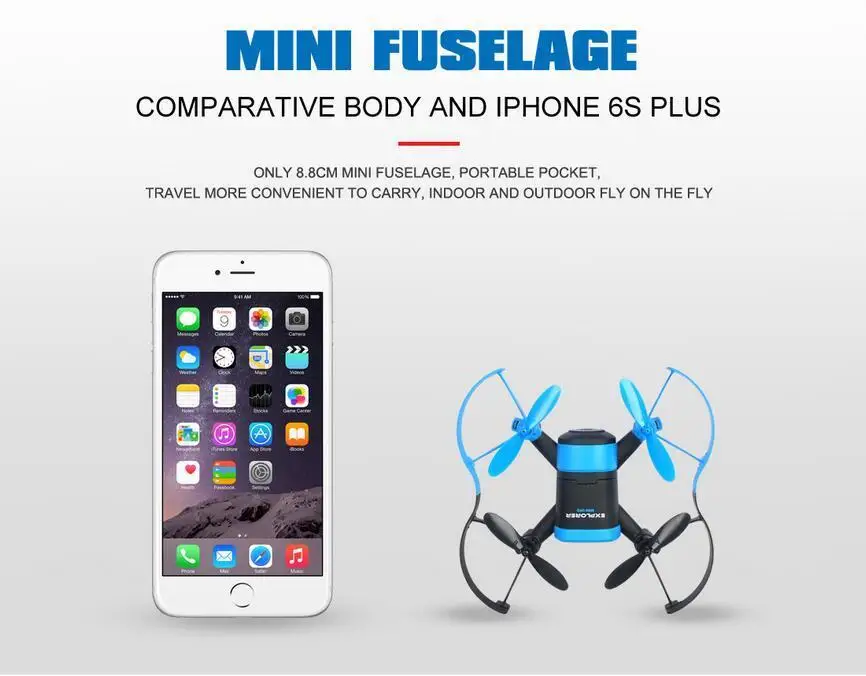 JXD 512W JXD512W 2.4Ghz WiFi FPV Mini Drone One-Key-return & Headless Mode RC Quadcopter with 0.3MP HD Camera RTF VS CX-10W