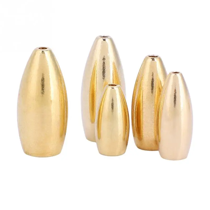 Рыболовное грузило приманка весовые грузила 3,5 г/5 г/7 г/10 г/12 г формы пули латунь рыболовное грузило набор с коробкой рыболовное снаряжение принадлежности для рыбалки