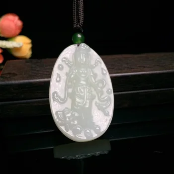 

2020 Cotton Chakra Popsocket Women Reiki Hetian Guanyin Circular Warm Natural Brand Pendant High Curative Value Avalokiteshvara