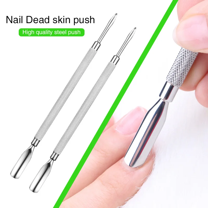 1 Pc Stainless Steel Cuticle Pusher Nail Art Tools Dual Ended Skin Push