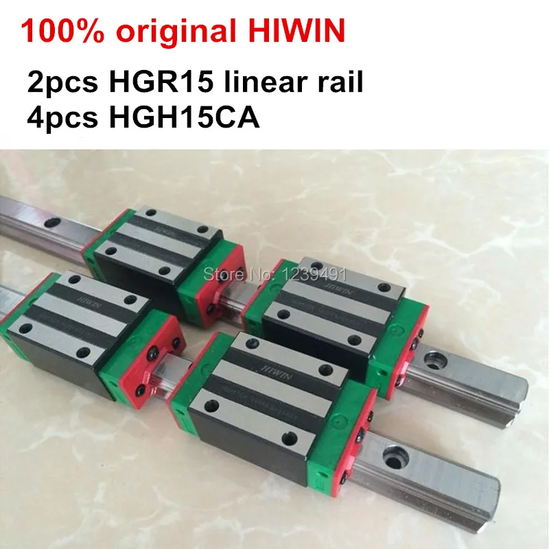 2 шт. 100% Оригинал HIWIN линейные направляющие HGR15 - 550 600 650 700 750 800 мм с 4 квадратный