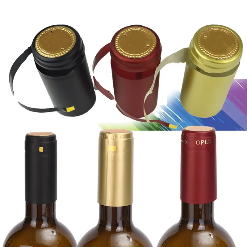 100 pcs/set Wine Bottle Seal Bar Party Supplies Wine Bottle Cover PVC Heat Shrink Cap Barware Accessories for Home Brewing New