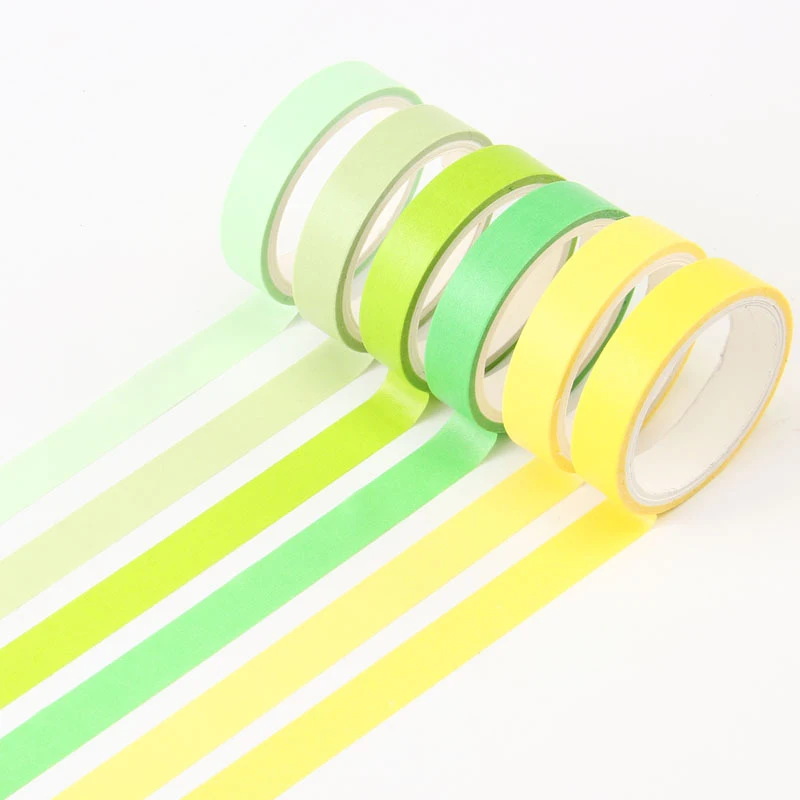 

6Pcs/Set Kawaii Candy Color Washi Tape Decorative Adhesive Tape Cute Masking Tape For Kids DIY Scrapbooking Diary Photos Albums