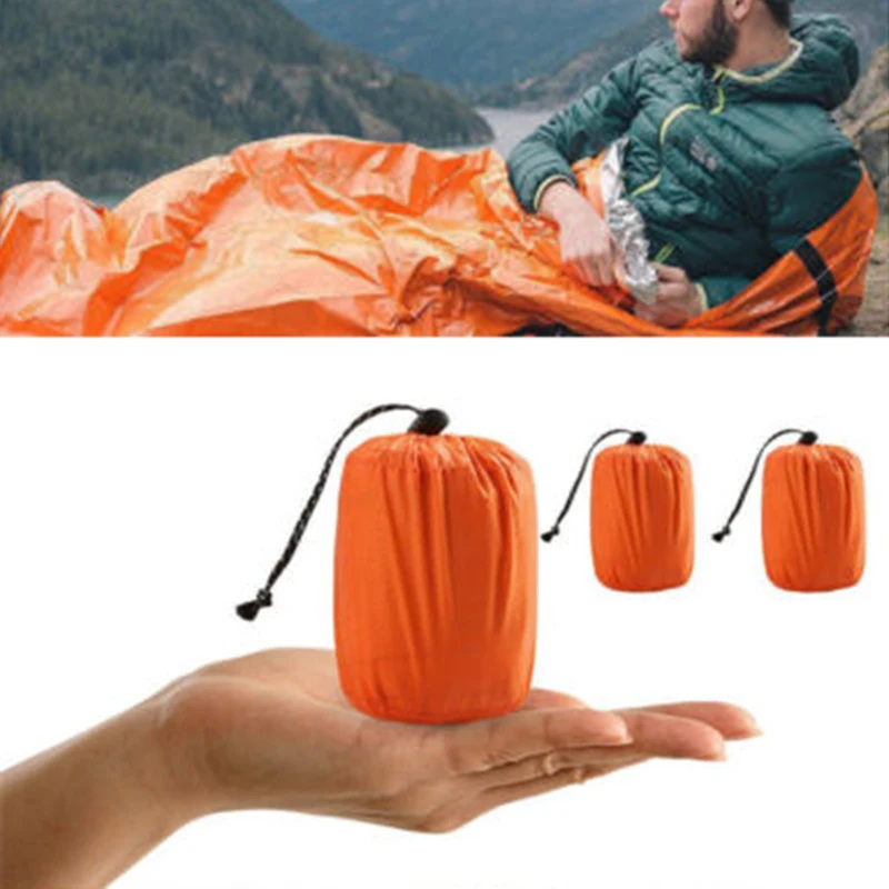 

1-Pack Reusable Emergency Sleeping Bag Thermal Waterproof Survival Camping Bags