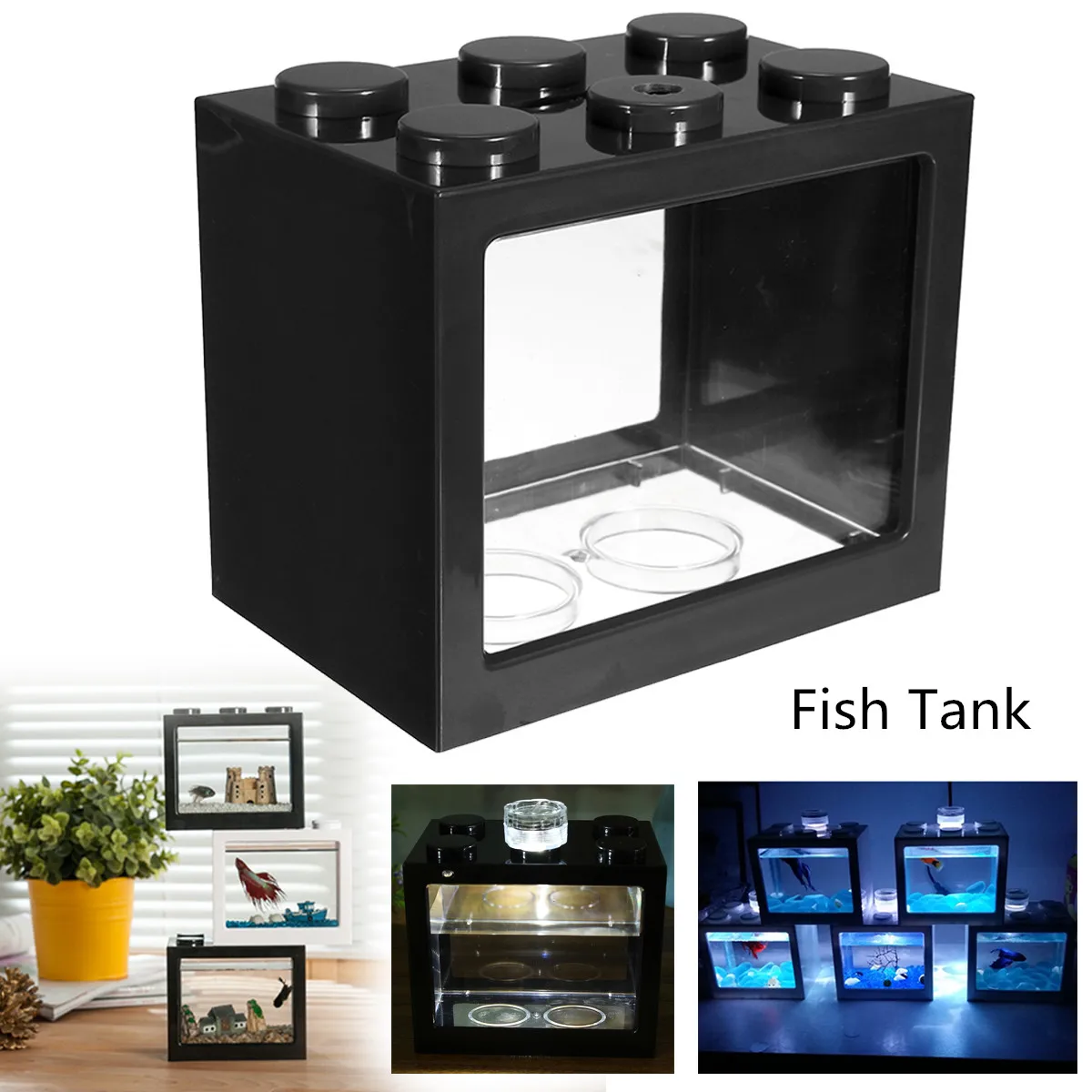 Мини аквариумный светодиодный светильник лампа Betta Box кормушка домашний декор