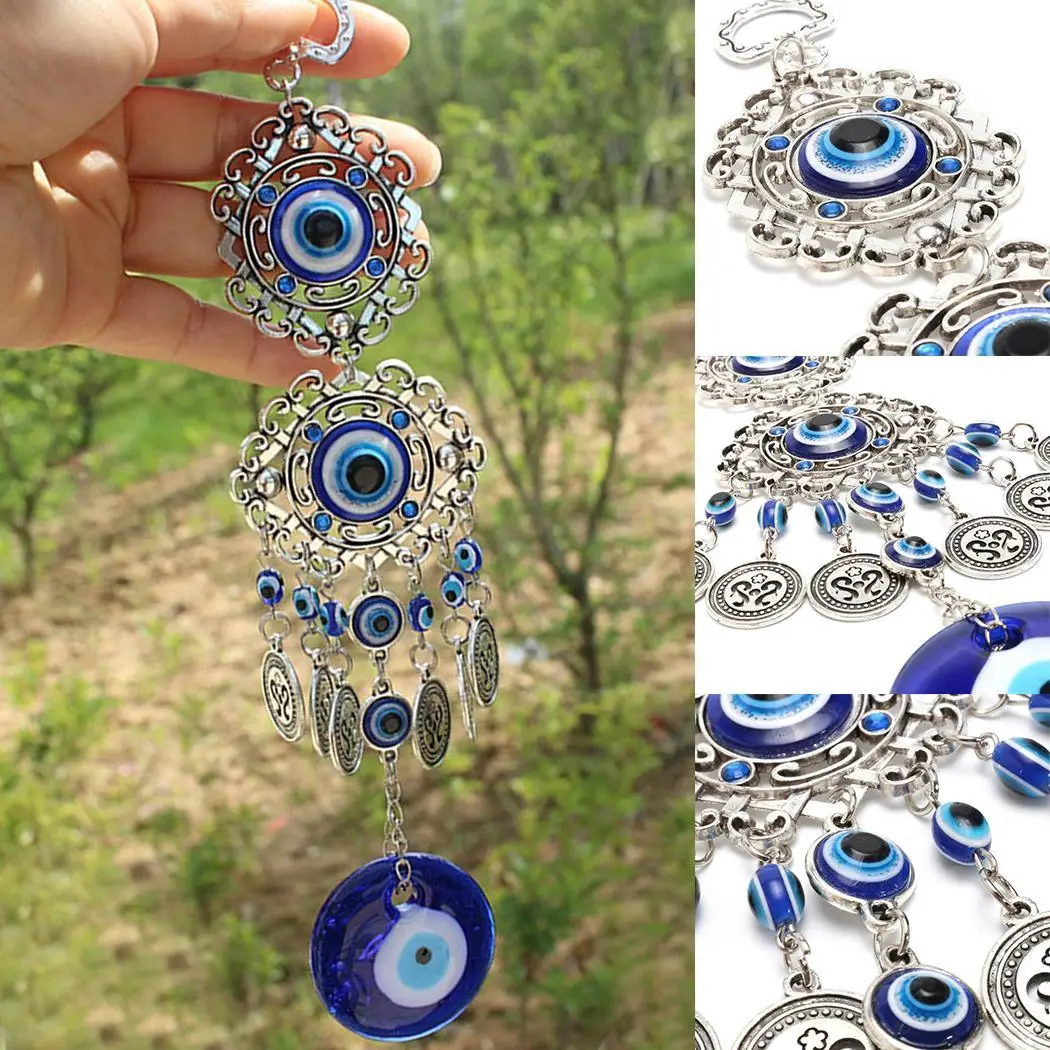 

Turkey Evil Eye Pendant Amulet Dream Catcher Handmade Wind Chimes Home Door Car Pendants Wall Hanging Decoration Drop Shipping