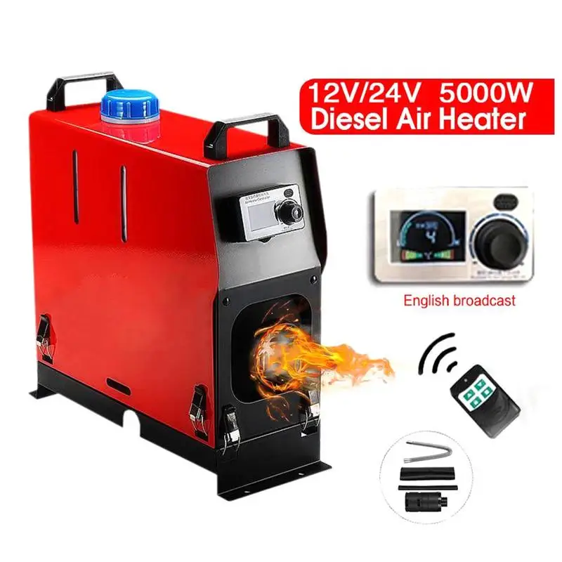 

12V 5000W Intelligent Voice Broadcast Air Heater 4 Holes LCD Monitor Heater Diesel Parking Heater For Car Truck Remote Control