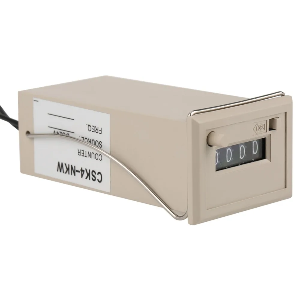Горячая 1 шт DC 24V CSK4 NKW 4 цифры 0 9999 Totalizer электромагнитный счетчик