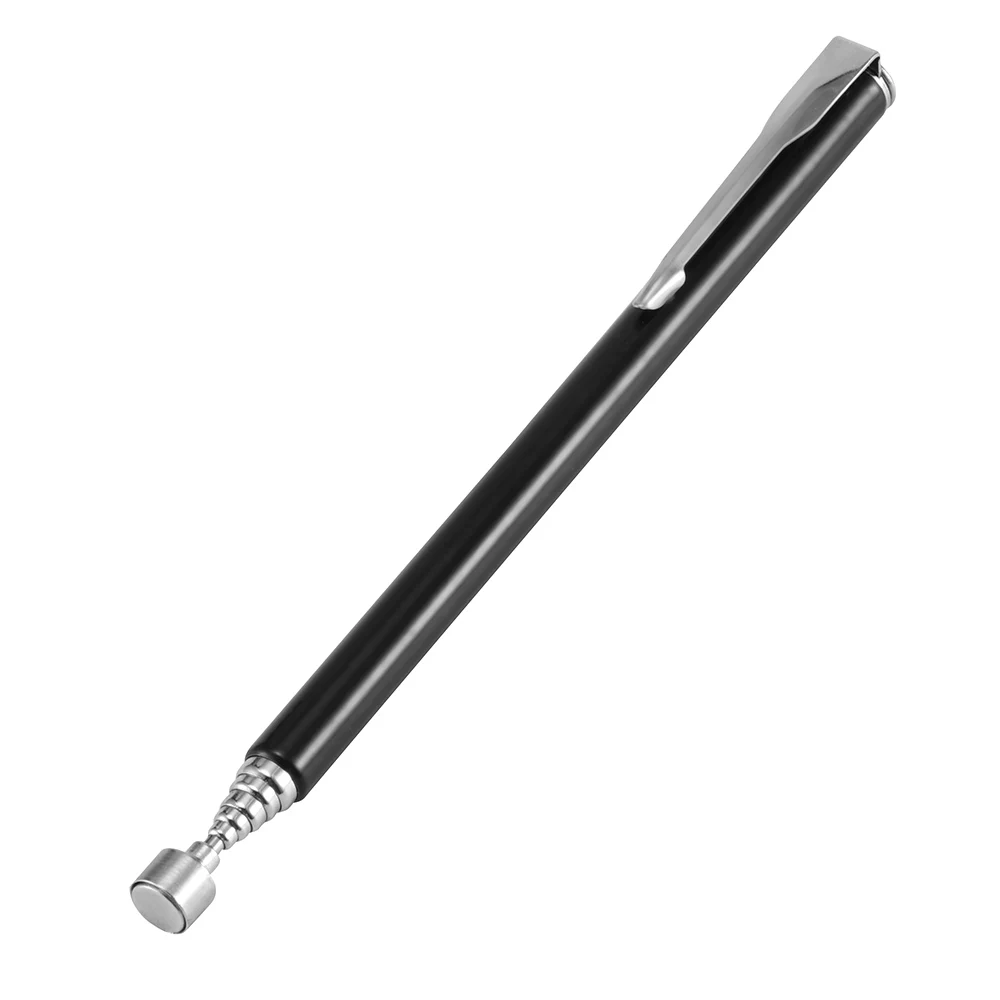 

1pc 2LBs Pen Magnet Picker Retractable Magnetic Pickup Stainless Steel Magnetic Pen Mounting Picker Tool Black Silver