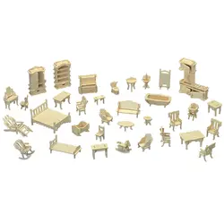 Деревянный 3D головоломки DIY весы Миниатюрные модели Кукольный дом кукольная мебель набор аксессуаров