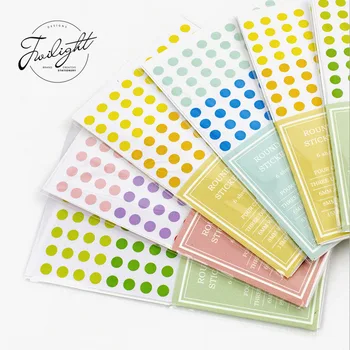 

SIXONE 6 / Package Round Dot Candy Color Ball Circle Diy Decorative Sticker Stationery Sticky Label Stickers School Supplies