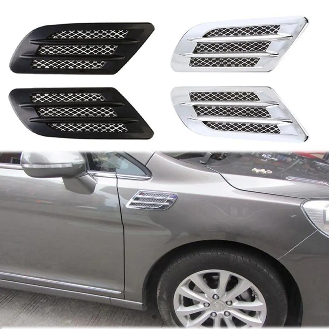 

Decorative Car Vent Black Flow Side New Side Stickers Pair Simulation Automotive of Simulation Outlets Vents