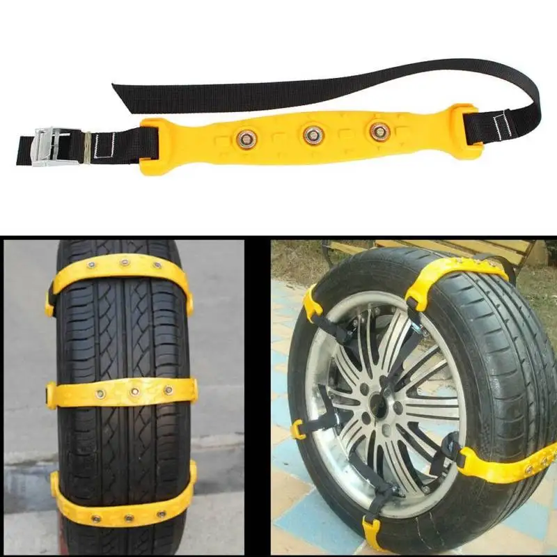10pcs/Set Car Snow Tire Chains Beef Tendon Vehicles Wheel Anti-skid TPU Chain