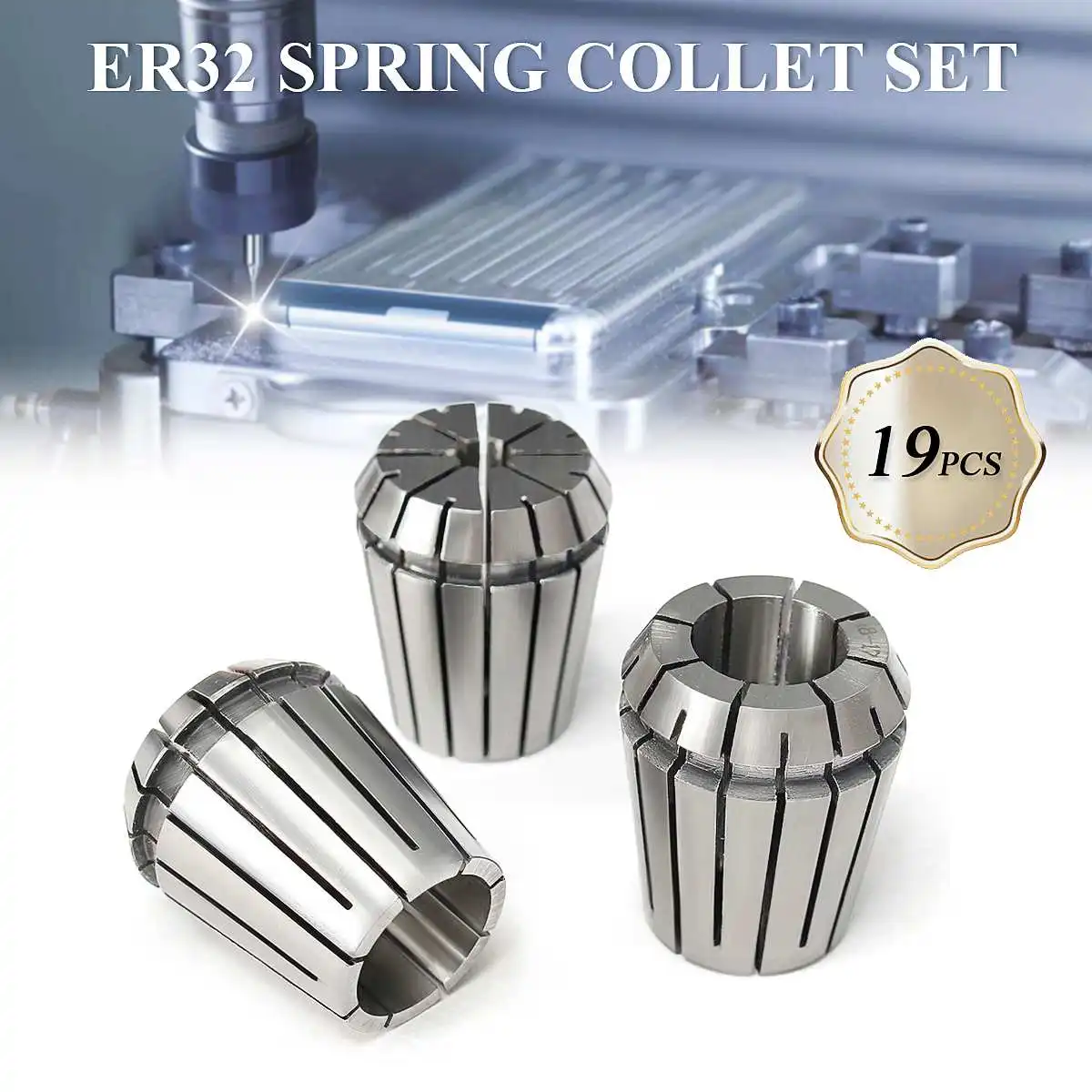 

19pcs ER32 Collet Chuck Metric Precision 2-20mm For CNC Chuck Milling Engraving Tools Machine Tools Accessories Milling Cutter