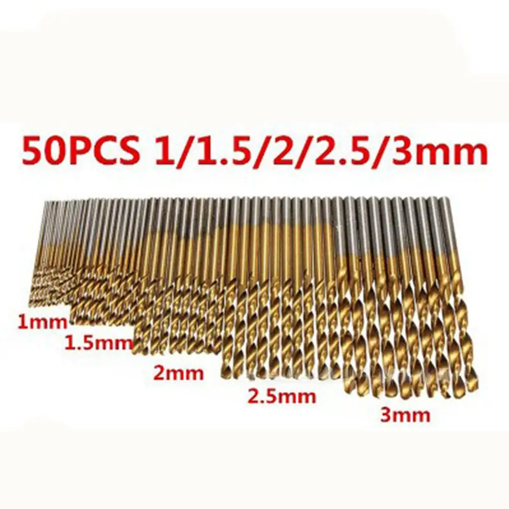  Adeeing 50 Pcs HSS High Speed Steel Drill Bits Set Tool Power Tools 1/1.5/2/2.5/3mm