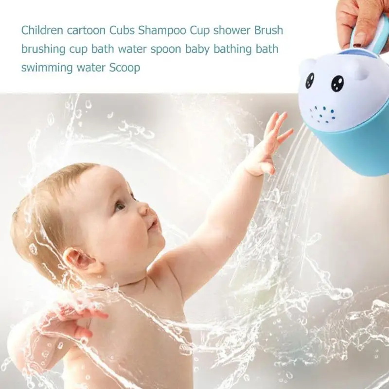 

Baby Cartoon Bathing Cup Newborn Kid Shower Shampoo Cup Bath Wash Spoons