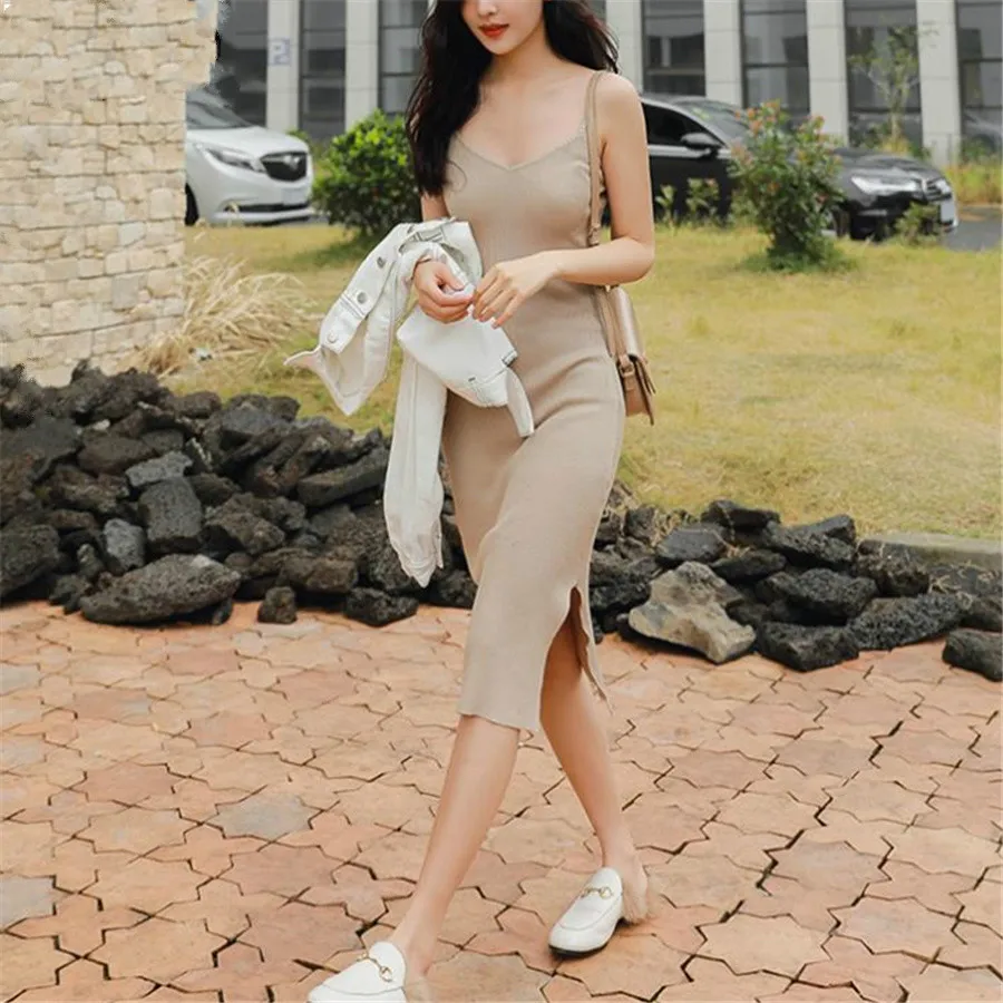 

2019 spring and summer new women's dress suspender Hong Kong style dress for women