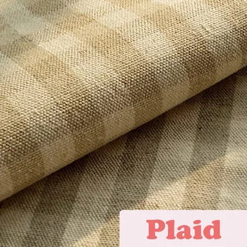 

100x150cm Zakka Plaid thickening cotton linen Fabric Burlap for Sewing Textile Quilting Diy for pillow curtain Purse