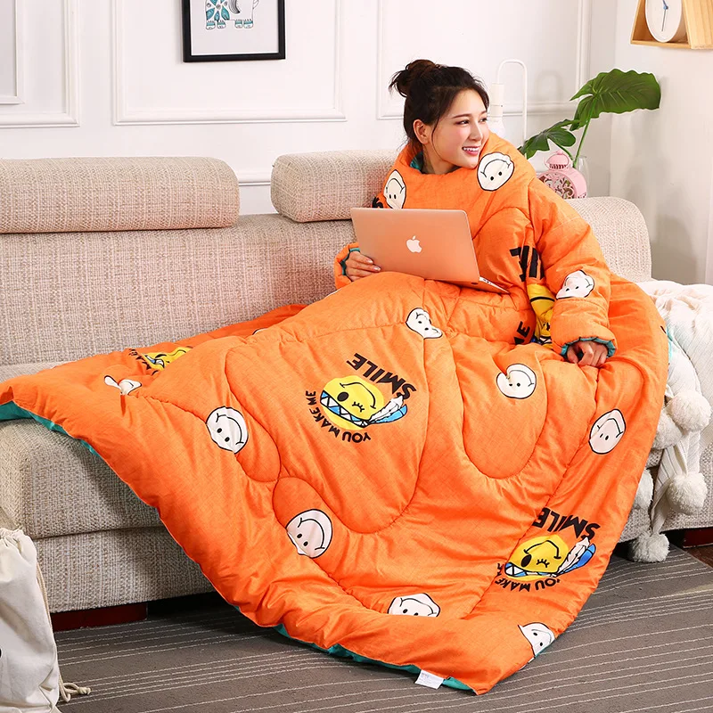 

LDAJMW Winter Lazy Quilt Sleeves Winter Quilt Home Bedding Multi-function Quilt Print Warm Winter Duvet Padded