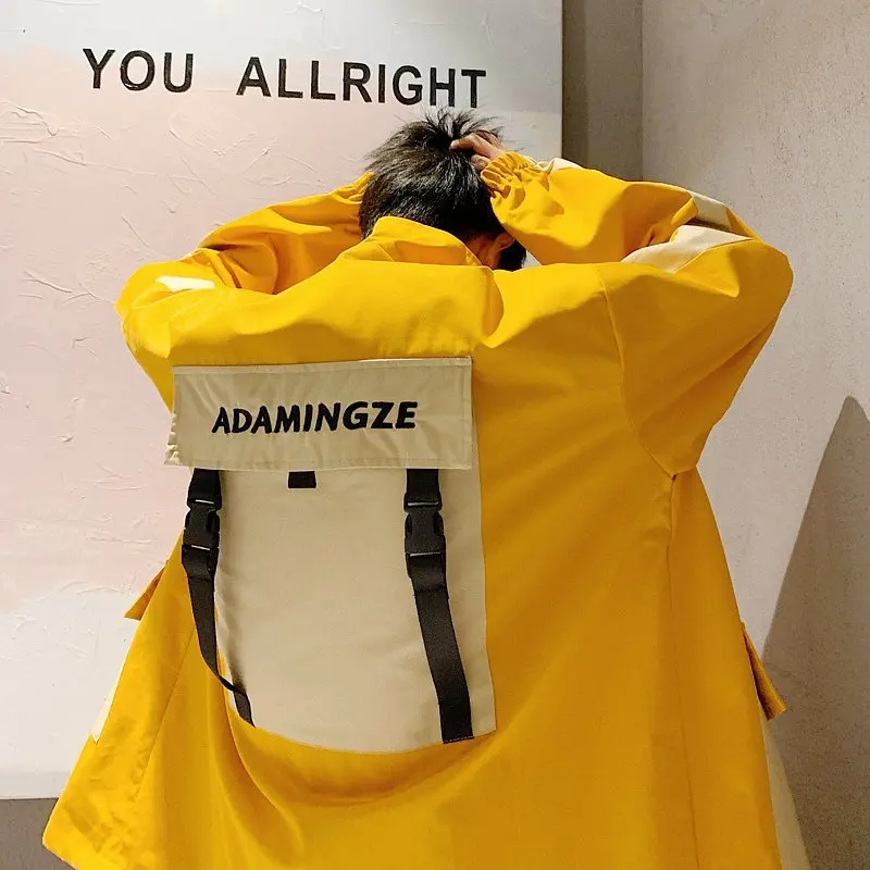 2018 Japanese Style Men's Cowboy Streetwear Brand Bomber Denim Jacket Printing Embroidery Coats Loose 3 Color Windbreaker M-3XL