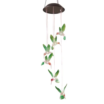 

Hummingbird Solar LED Wind Chimes Home Garden Yard Decoration Lighting Colorful Lamp