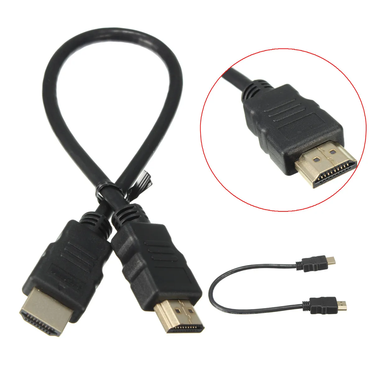 

0.3M HDMI Cable V1.4 HD 3D 1080P Connector Gold Plated For PS3 LCD HDTV for XBOX New 32cm Total Length High-Speed For HD TVS
