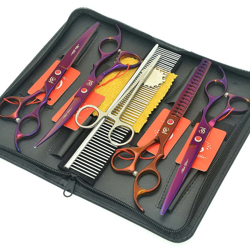 

Meisha 7" Pet Scissors Set Dogs Grooming Cutting Shears Thinning Clippers Curved Tijeras with Forceps Puppy Beauty Tools HB0234