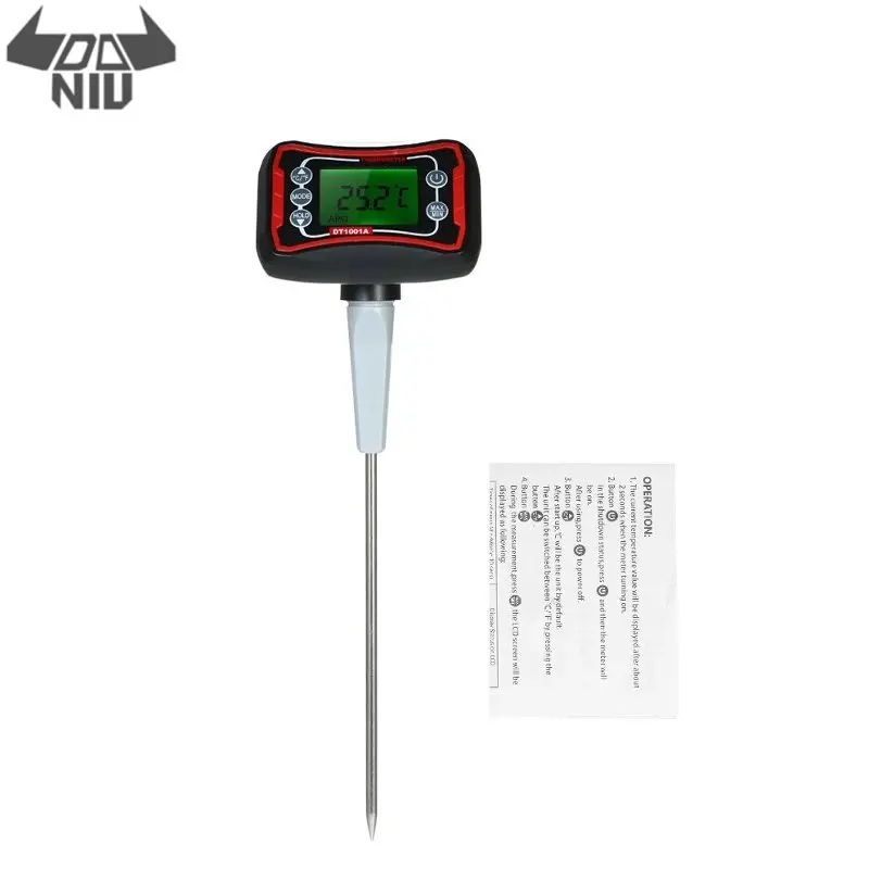 

DANIU DT1001A Pen Type Temperature -50-300 Degrees Celsius BBQ Cooking Food Thermometers Adjustable Probe LCD Backlit Display