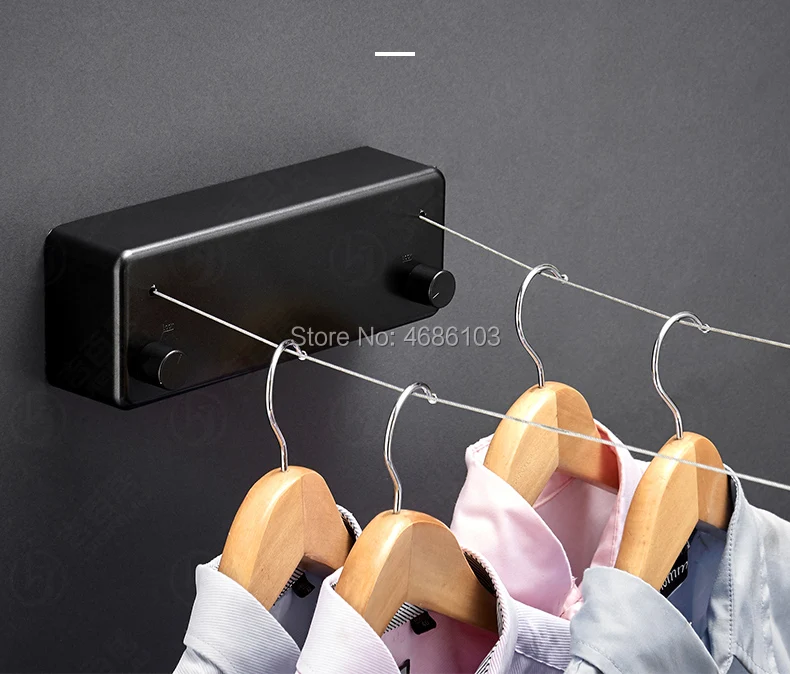 

2019 Double Clotheslines Telescopic Stainless String Invisible Clothesline Retractable Clothes Dryer Hanger Hanging Clothes Line