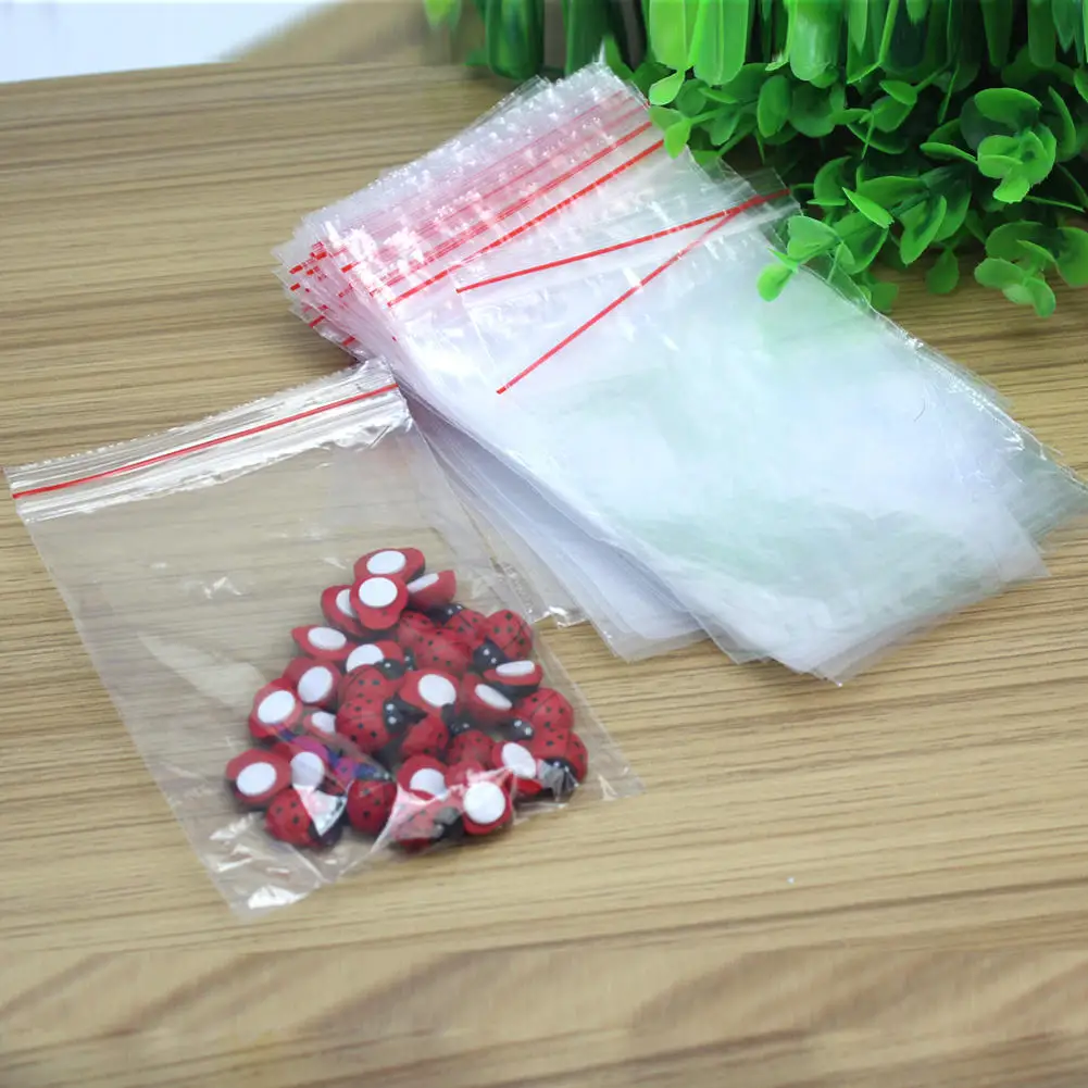 100 шт герметичное пластиковое уплотнение Ziplock мешки самоклеющиеся прозрачные