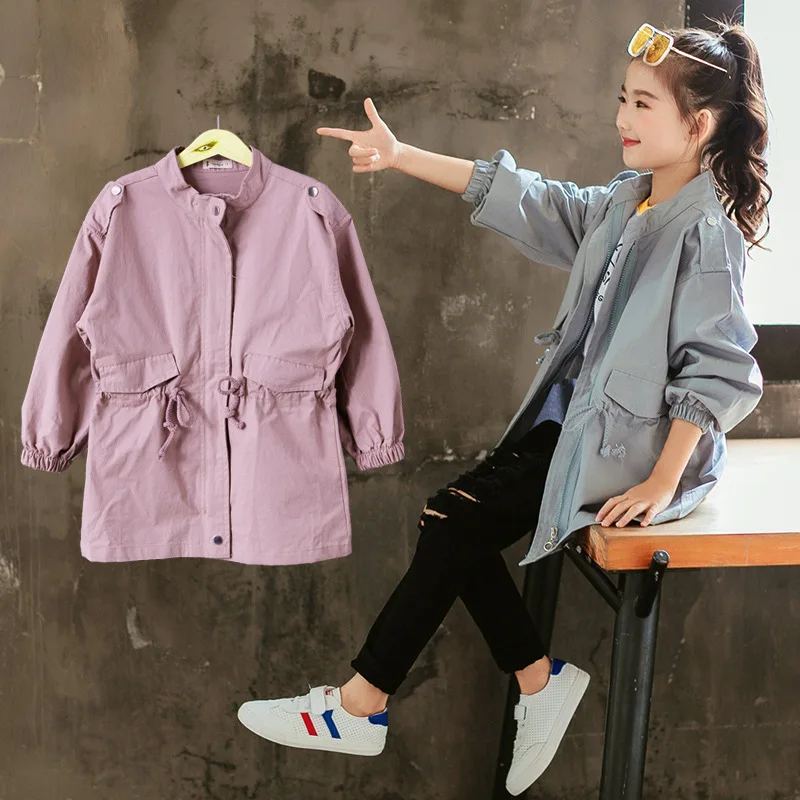 Fashion Girl Windbreaker Loose 2018 Pattern Korean Children Spring And Autumn Leisure Jacket | Детская одежда и обувь
