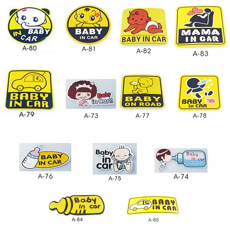 

12x12cm Car Stickers Reflective Anti-fading BABY IN CAR Mama Warning Creativity Personality Waterproof Sun-proof Car Accessories