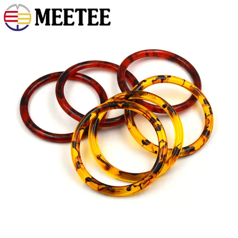 Meetee 2 шт 12 см резиновые акриловые ручки для сумок с круглым кольцом пряжки сделай