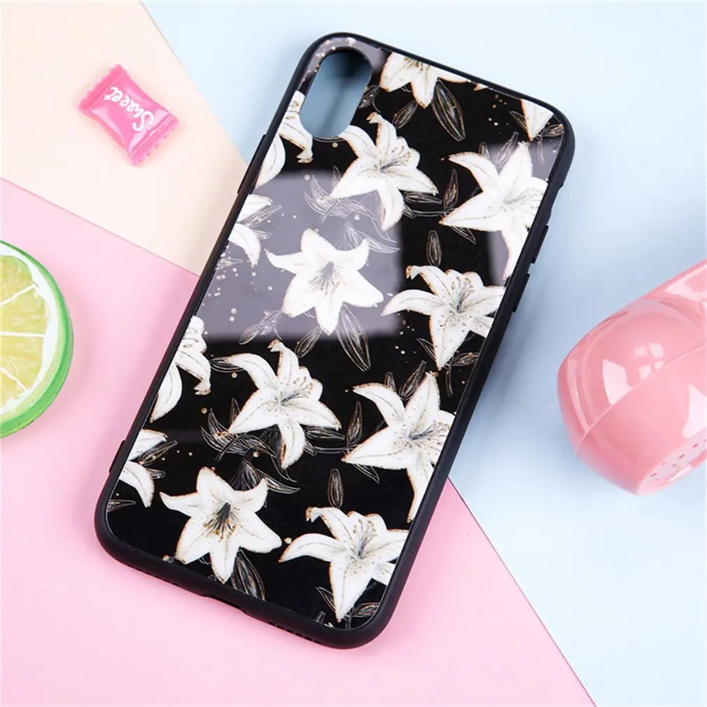White Lily Aurora Glass Phone Case Cover Shell Cellphone Case Protection Man Woman Fashion Accessories,Mobile Phone White Lily Aurora Glass Phone Case Cover Shell Cellphone Case Protection Man Woman Fashion Accessories,Mobile Phone