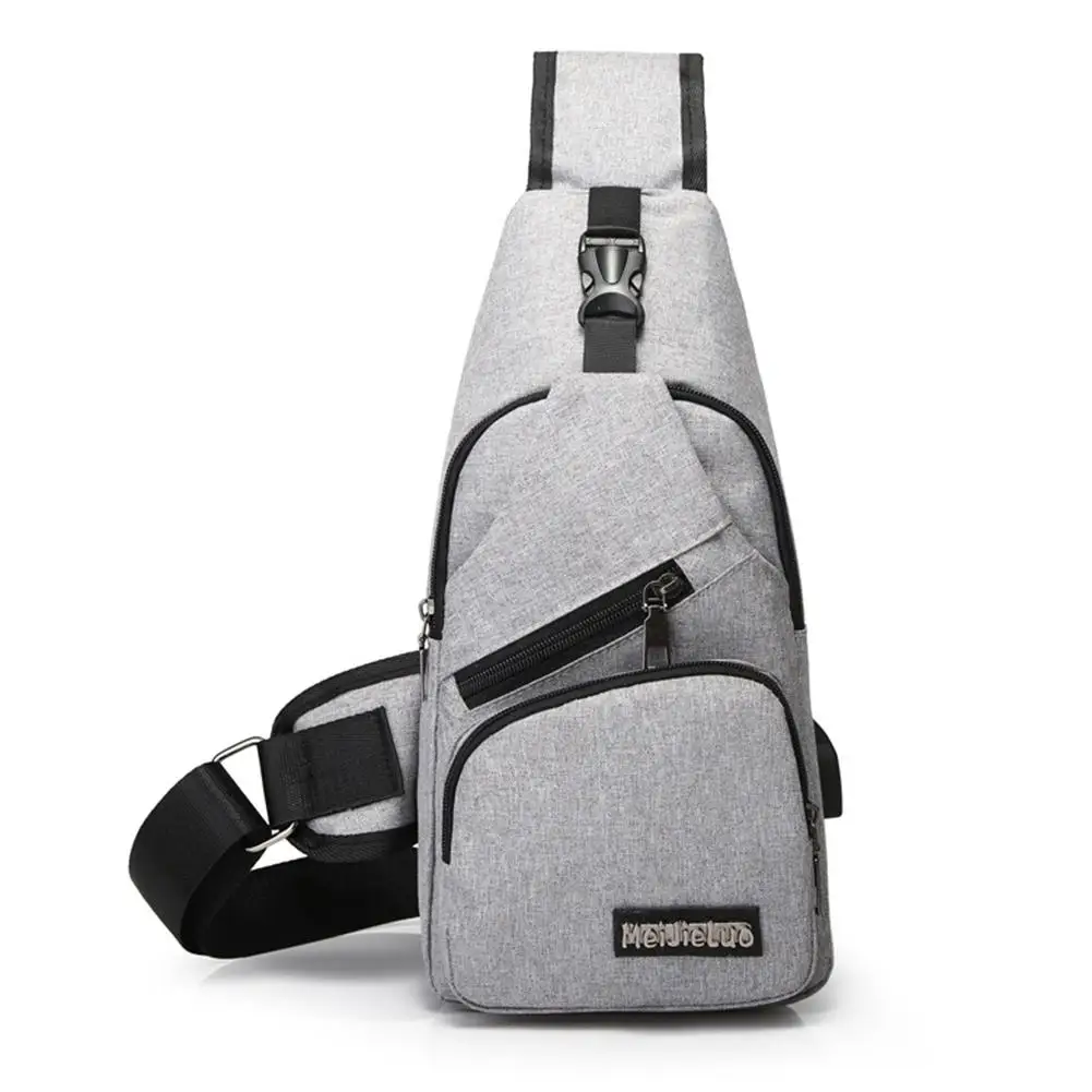 Male Shoulder Bags USB Charging Crossbody Bags Sports Canvas Outdoor Oblique Cross Messenger Bag Men Anti Theft Chest Bag Male Shoulder Bags USB Charging Crossbody Bags Sports Canvas Outdoor Oblique Cross Messenger Bag Men Anti Theft Chest Bag