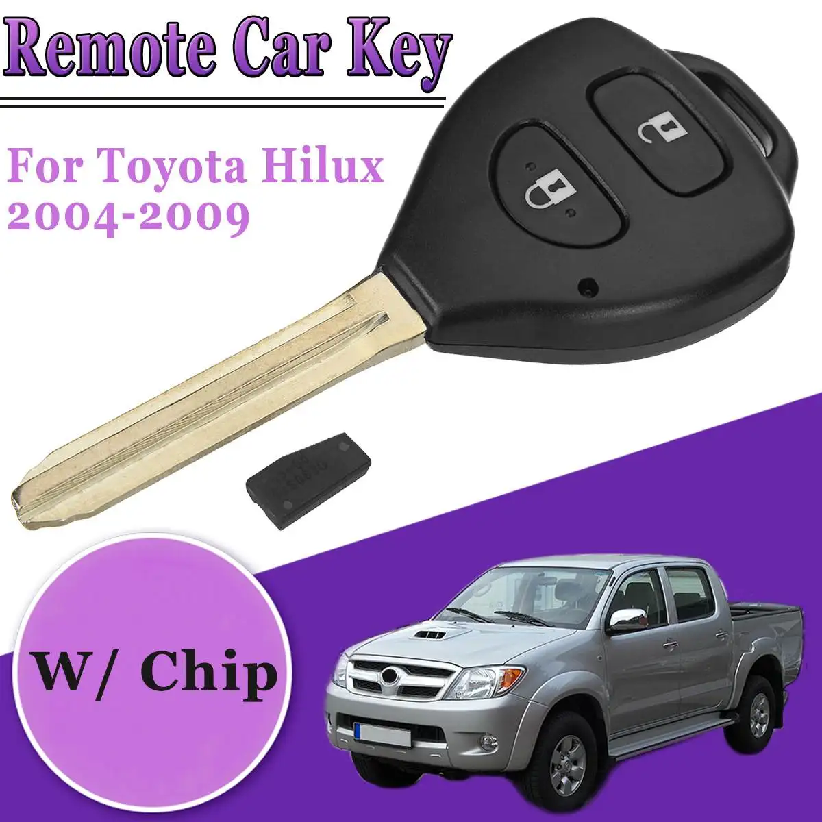 433 MHz 4D Car Remote Key Complete Key With Chip Fits For Toyota For