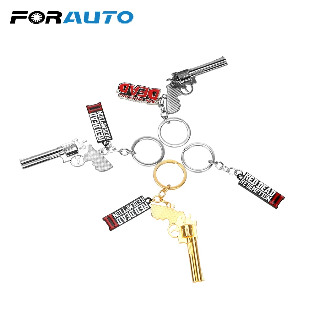 

FORAUTO Gun Key Ring Game Keychain Car Key Holder Keyring Interior Accessories Zinc Alloy Auto Accessories Gift For Friend