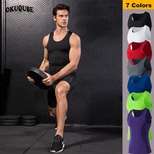 Compression Fitness Tights Tank Top Quick Dry Sleeveless Sports Top Summer Solid Gym Clothing Mens Running Vest Sport Shirt Men