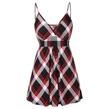 ROSE GAL Plus Size Women Plaid Camis Stap Checked Tank Top Shirt Tunic Casual Fashion Sexy Top Streetwear Gothic Female T-Shirt plus size plaid panel longline t shirt